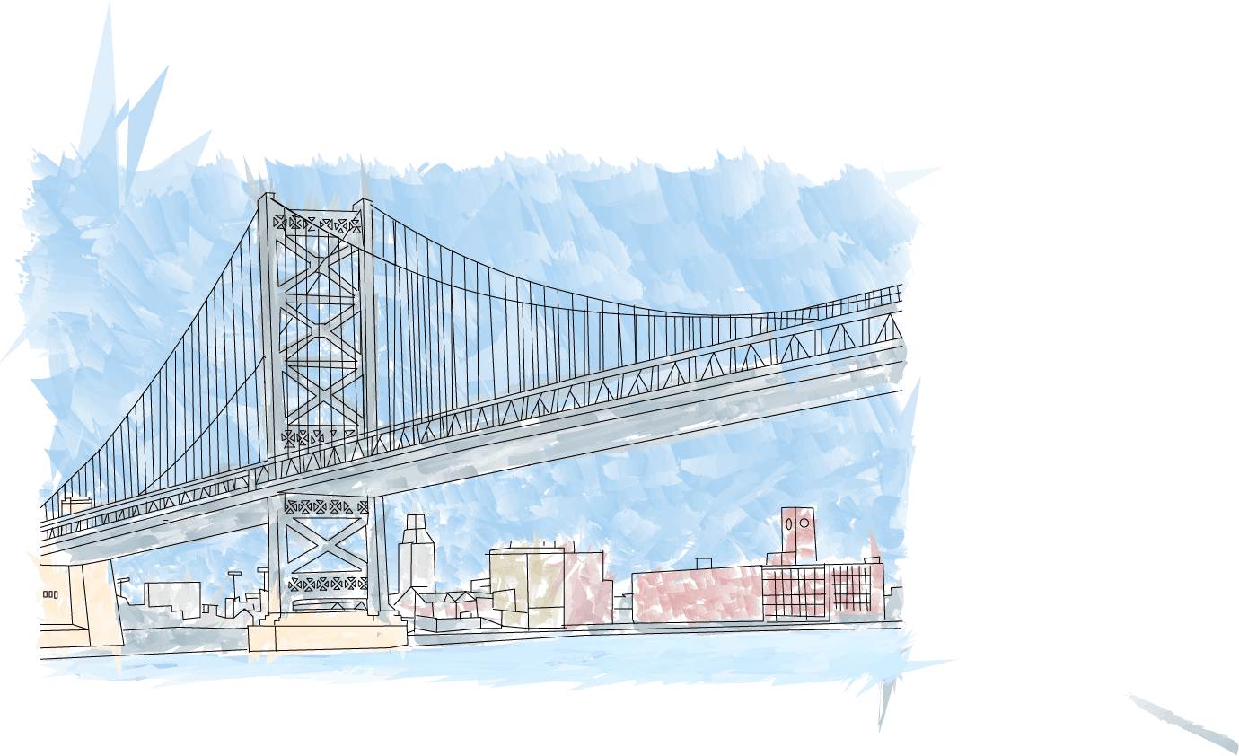 Ben Franklin Bridge Illustration