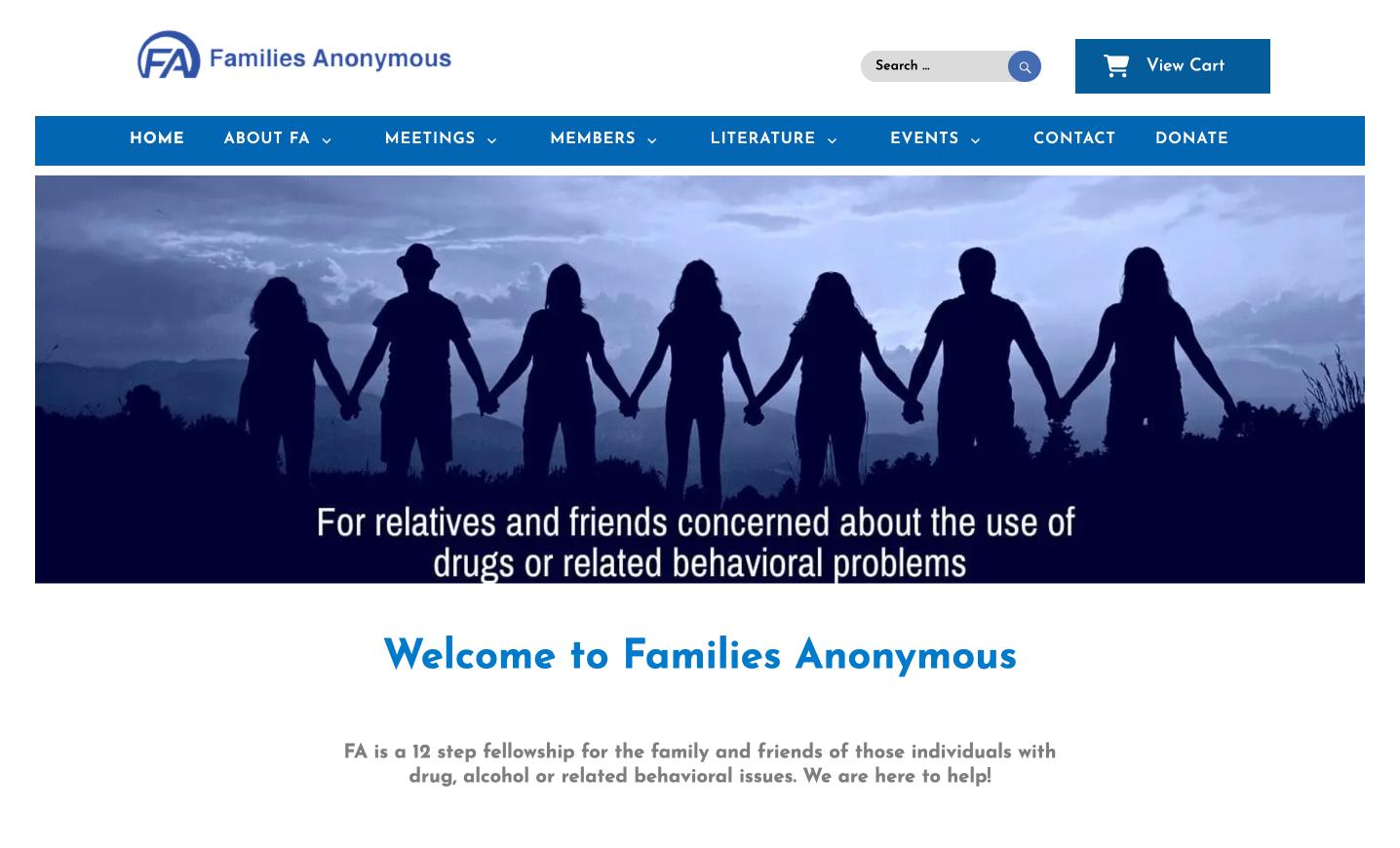 Image of Families Anonymous Home Page