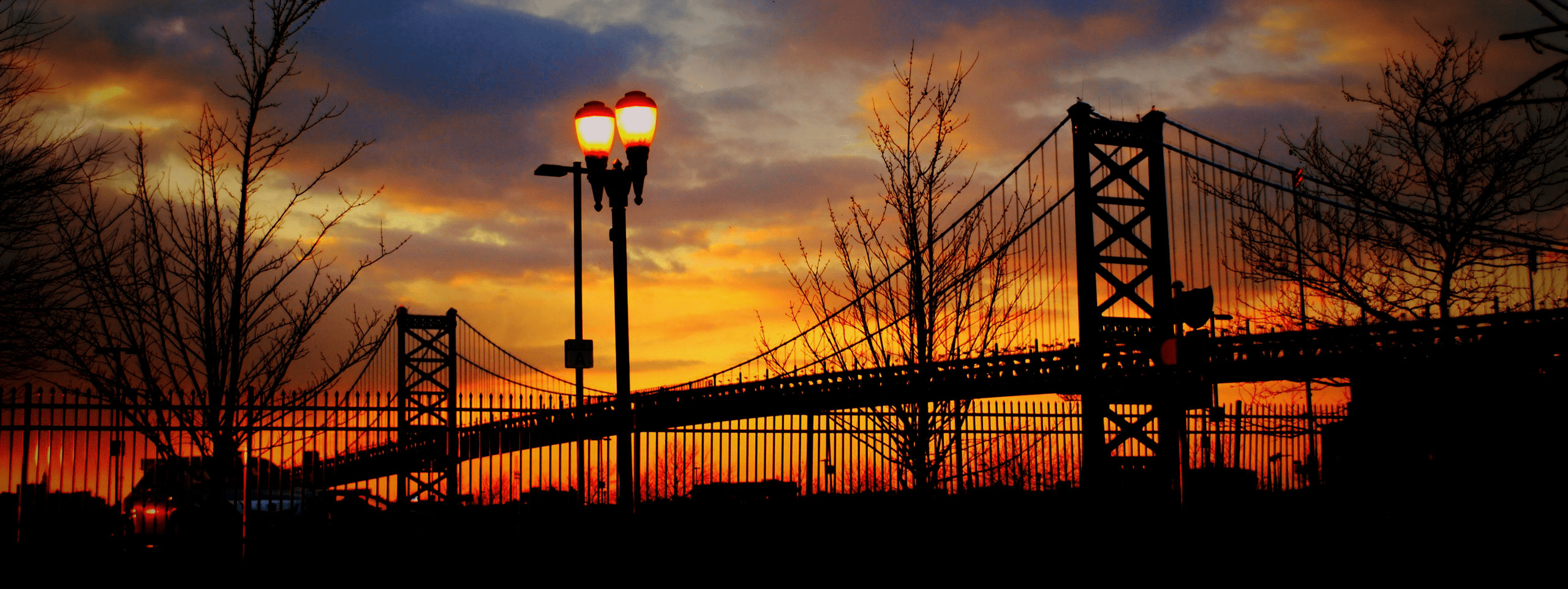Ben Franklin Bridge At Sunset